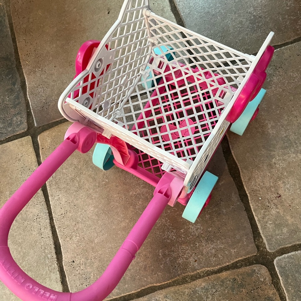 SALE ✨HARD TO FIND Hello Kitty Pink and White Shopping Cart - Picture 3 of 4